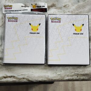 2 BINDERS - Pokemon First Partner Collector's Binder - White and Yellow